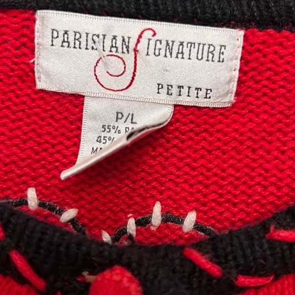 Parisian Signature Vintage Christmas Sweater Cardigan - Picture 5 of 6